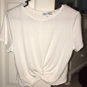 White knotted crop top